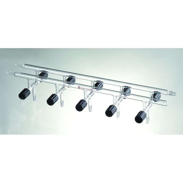 Synthware MANIFOLD, VACUUM/INERT GAS, DOUBLE, 4 PORT, 450mm, 3 HOSE. M471004 - main